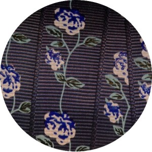 Galon fantaisie fleurs bleus foncés-20mm