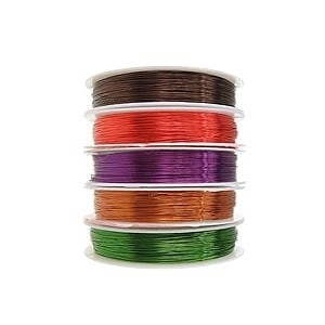 Lot de 10 bobines de fil cable couleurs et tailles melangees