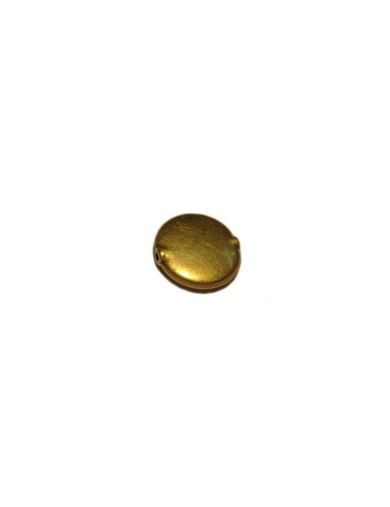 Perle lentille lisse en métal couleur bronze antique