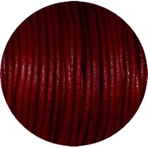 Cordon de cuir rond bordeaux-3mm-Espagne