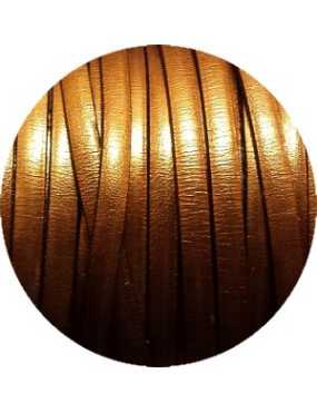 Cordon de cuir plat 5mm vieil or-vente au cm