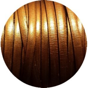 Cordon de cuir plat 5mm vieil or vendu au metre