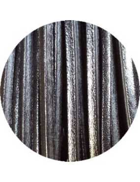 Lacet de cuir carré noir français de 3mm-vente au cm