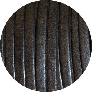 Cordon de cuir plat 5mm cappucino vendu au metre