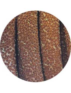 Lacet fantaisie plat 10mm effet caviar marron-vente au cm