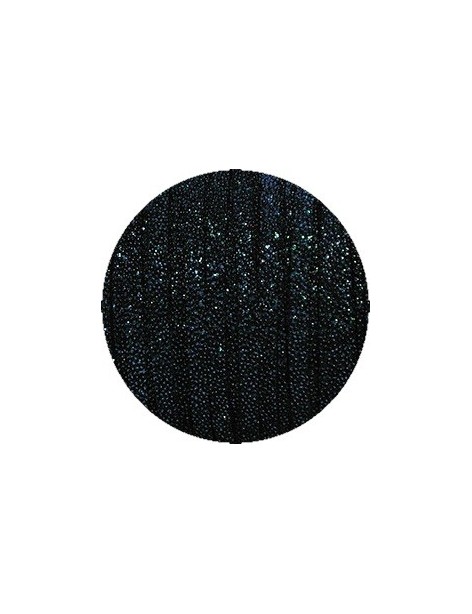 Lacet fantaisie plat 5mm effet caviar bleu sombre-vente au cm