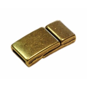 Fermoir magnetique lisse placage bronze pour cuir plat de 10mm