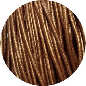 Cordon de cuir rond couleur cuivre-2mm-Europe