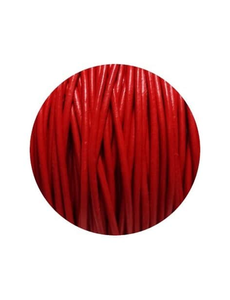 Lacet rond de cuir rouge de 1.5mm-Europe