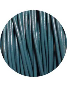 Lacet rond de cuir turquoise  foncé de 1.5mm-Europe