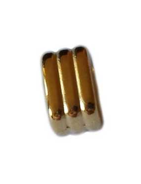 Passant rectangle lisse et rainuré placage gold-8mm