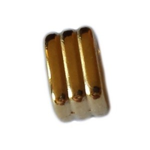 Passant rectangle lisse et rainuré placage gold-8mm