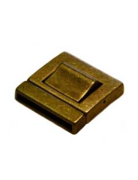 Fermoir clip lisse plat bronze pour cuir de 30mm-32mm