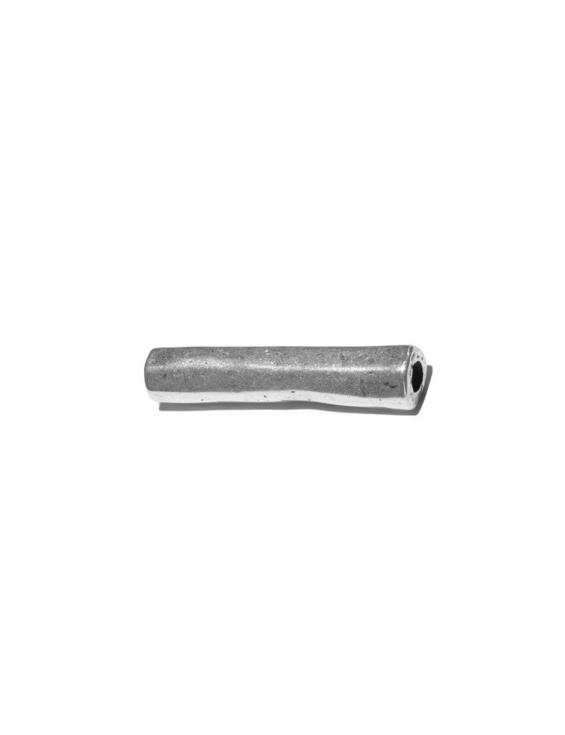 Gros tube droit en metal plaque argent-49mm