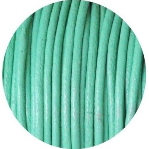 Cordon de cuir rond vert emeraude-2mm-Espagne