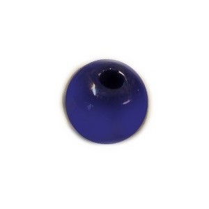 Perle ronde en ceramique de couleur bleu électrique-12mm