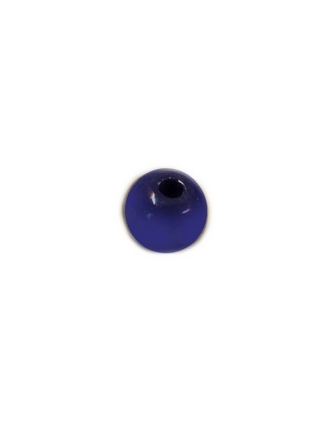 Perle ronde en ceramique de couleur bleu électrique-12mm