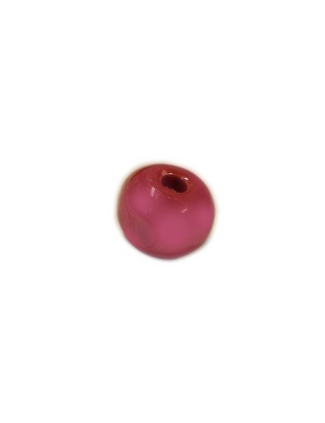 Perle ronde en ceramique de couleur corail-12mm