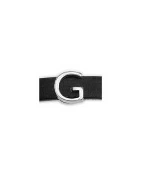 Passant lettre G placage argent pour cuir plat de 10mm