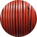 Cordon de cuir plat 3mm de couleur orange-vente au cm
