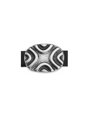 Passant ovale tribal à motifs pour cuir plat de 10mm