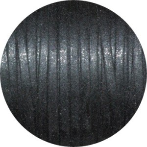 Lacet fantaisie plat 3mm nacré couleur noire