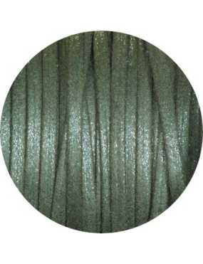 Lacet fantaisie plat 3mm nacré couleur vert militaire