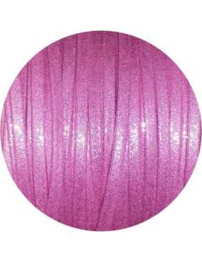 Lacet fantaisie plat 3mm nacré couleur rose