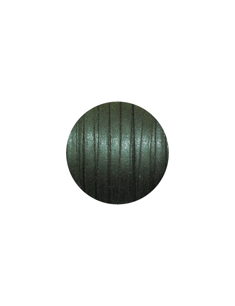 Lacet fantaisie plat 5mm nacré couleur vert militaire