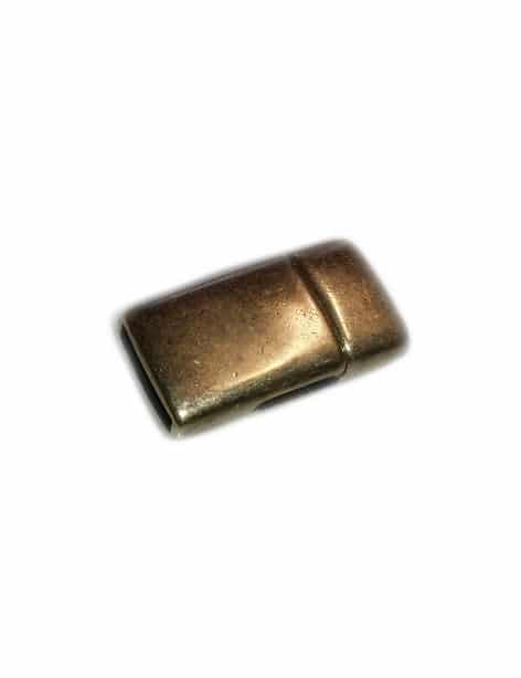 Fermoir magnetique placage bronze lisse pour cuir plat de 10mm