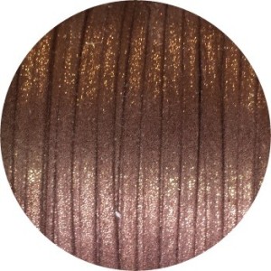 Lacet fantaisie plat 3mm nacré couleur bronze