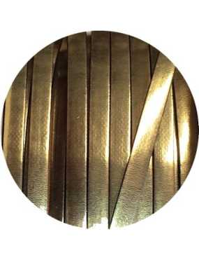 Cordon de cuir plat 5mm miroir de couleur or-vente au cm