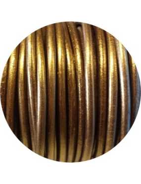Lacet de cuir rond vieil or-Espagne-4.5mm