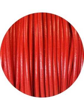 Lacet de cuir rond corail-Espagne-4.5mm