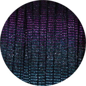 Lacet fantaisie plat 5mm irisé couleur bleu vert rose