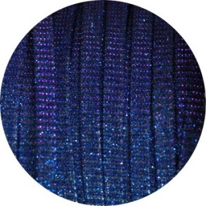 Lacet fantaisie plat 5mm irisé couleur bleu et violet