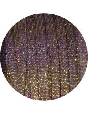 Lacet fantaisie plat 5mm irisé couleur marron or rose