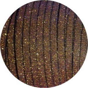 Cuir plat de 5mm irisé couleur marron et or