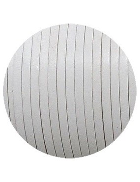 Cordon de cuir plat 3mm blanc-vente au cm