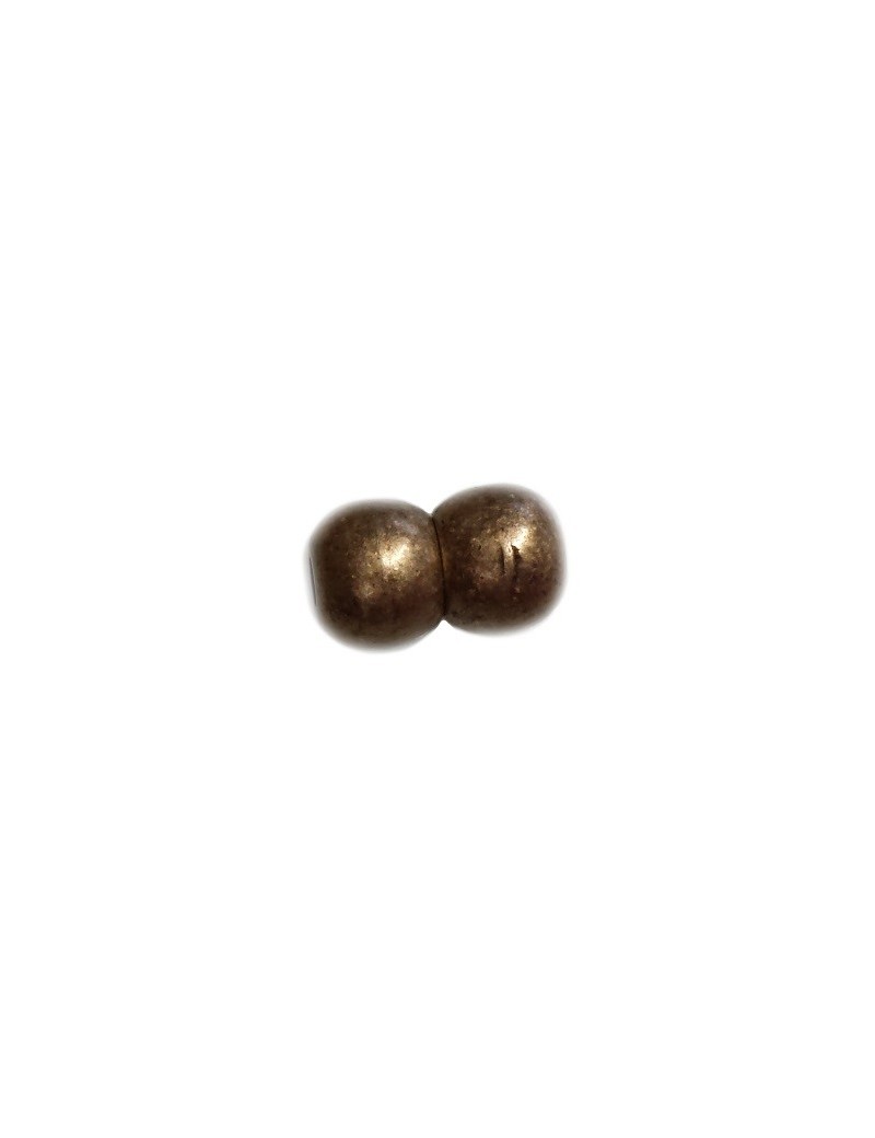 Fermoir magnétique boules lisses en metal placage bronze-17mm