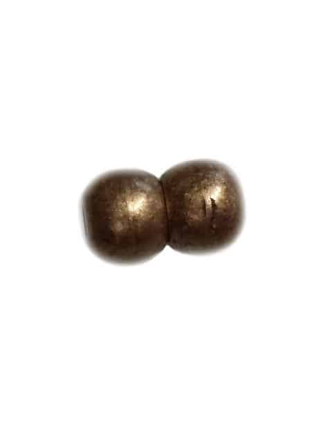 Fermoir magnétique boules lisses en metal placage bronze-17mm