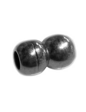 Fermoir magnétique boules lisses en metal placage argent-17mm