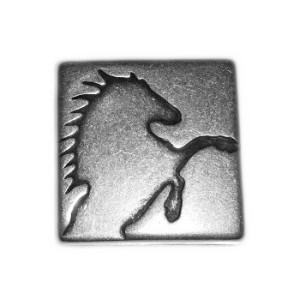 Passant carré rupestre cheval pour cuir plat de 13mm