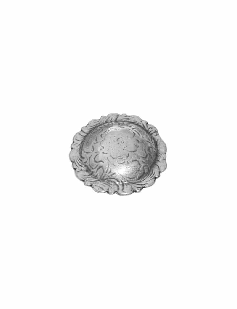 Passant rond dôme gravé placage argent pour cuir plat de 13mm
