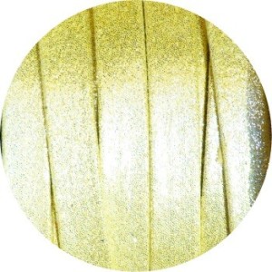 Lacet fantaisie plat 10mm nacré couleur jaune