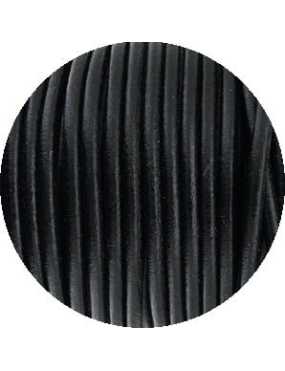 Cordon rond de cuir noir de 2mm-Espagne