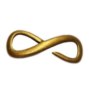Fermoir crochet infinity en métal placage bronze-35mm