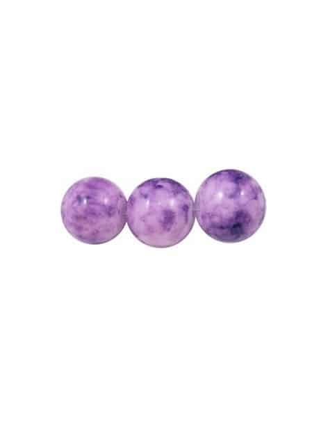 Pochette de 50 perles en verre peint premier prix violet lilas-6mm