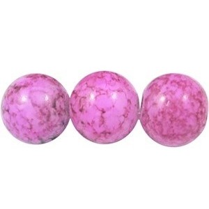 Pois rose ovale brillant perles de verre 17x12mm pk5