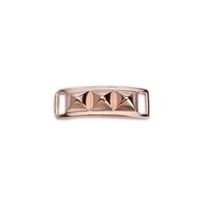 Plaque rectangle courbée rose gold avec 3 pyramides pour bracelet